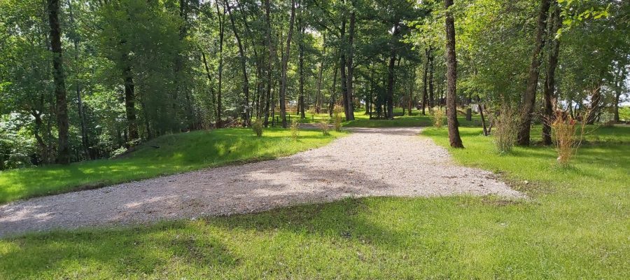 Vue générale de nos emplacements de camping au coeur de la forêt